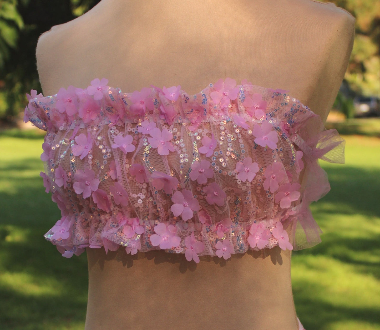 Ruffled Bandeau Top - Daisy Luxe Pink