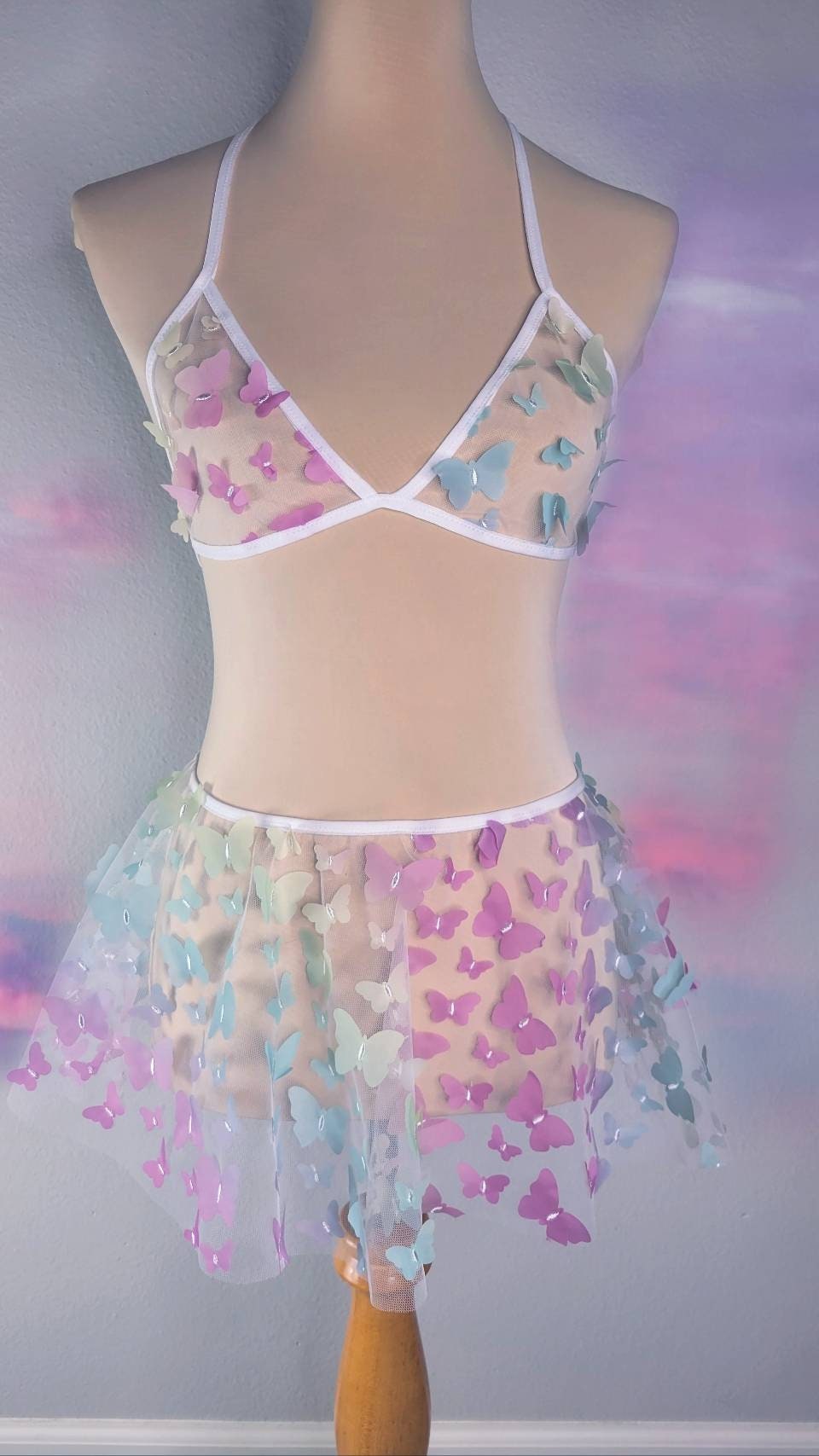 Rainbow Flutter 3D Butterfly Top