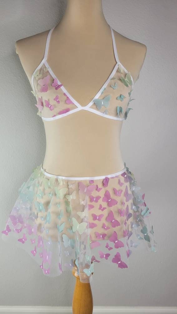 Rainbow Flutter 3D Butterfly Top