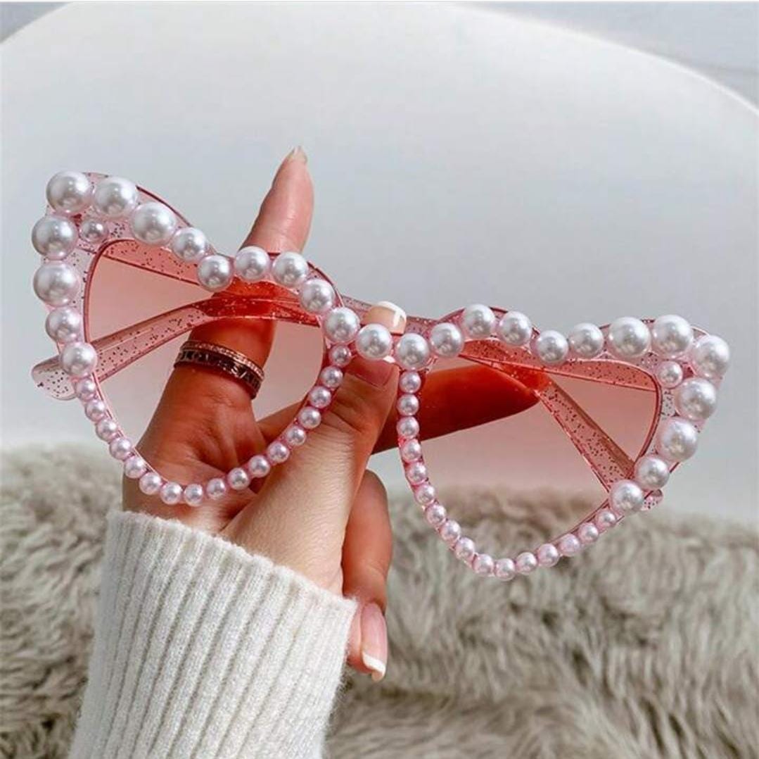 Pink Glasses with Pearls