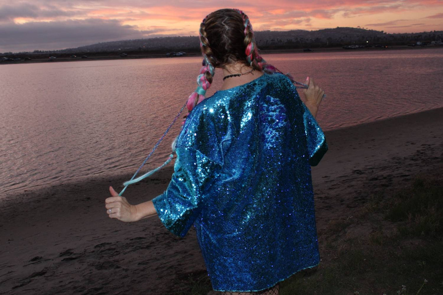 Rainbow Flip Sequin Kimono
