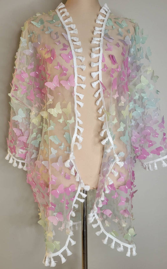 Rainbow Flutter Kimono