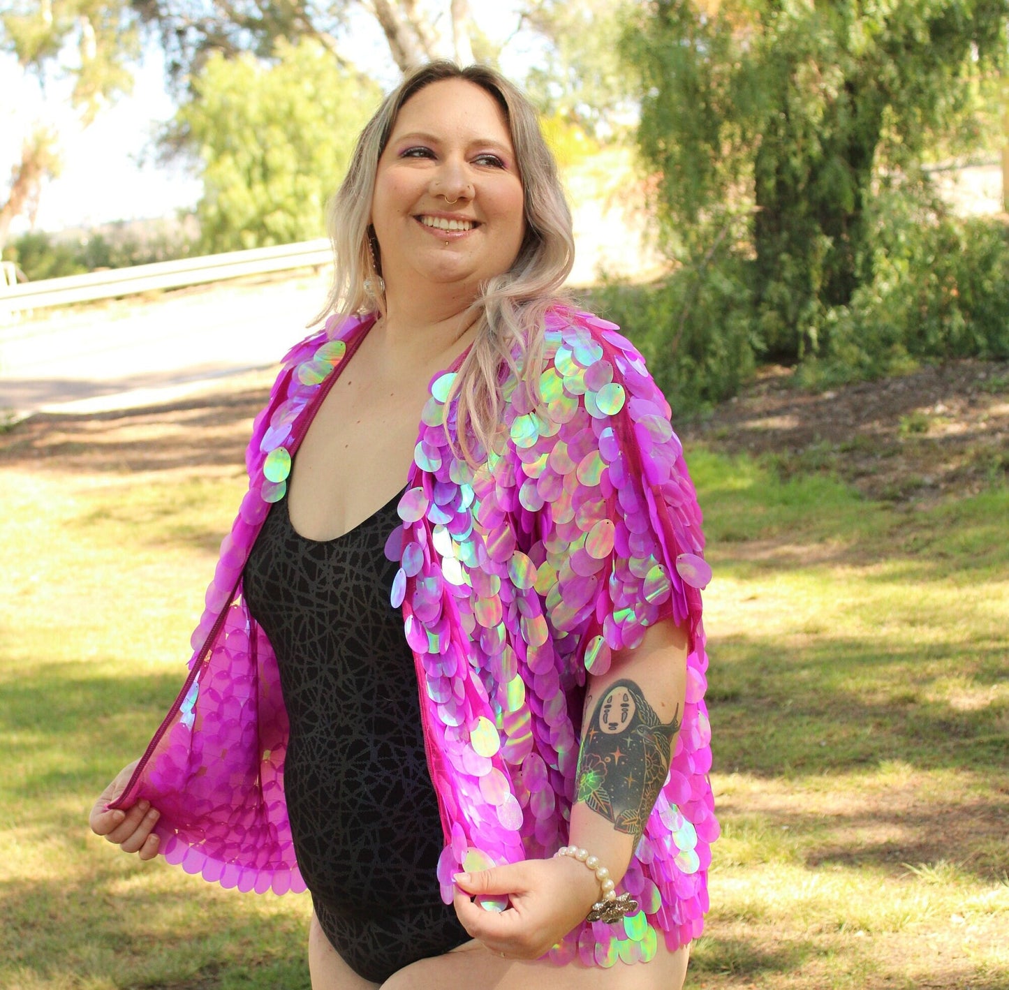 Raspberry Jam-Jam Jumbo Sequin Kimono