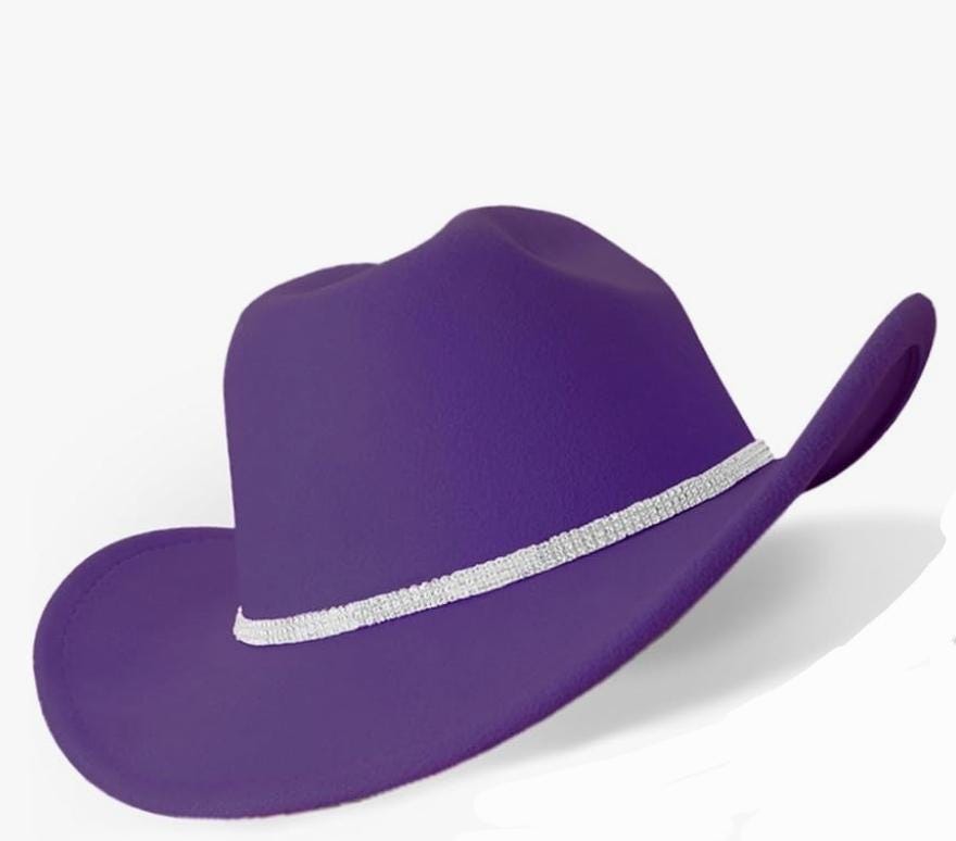 Cowboy Cowgirl Hat with Rhinestone Band