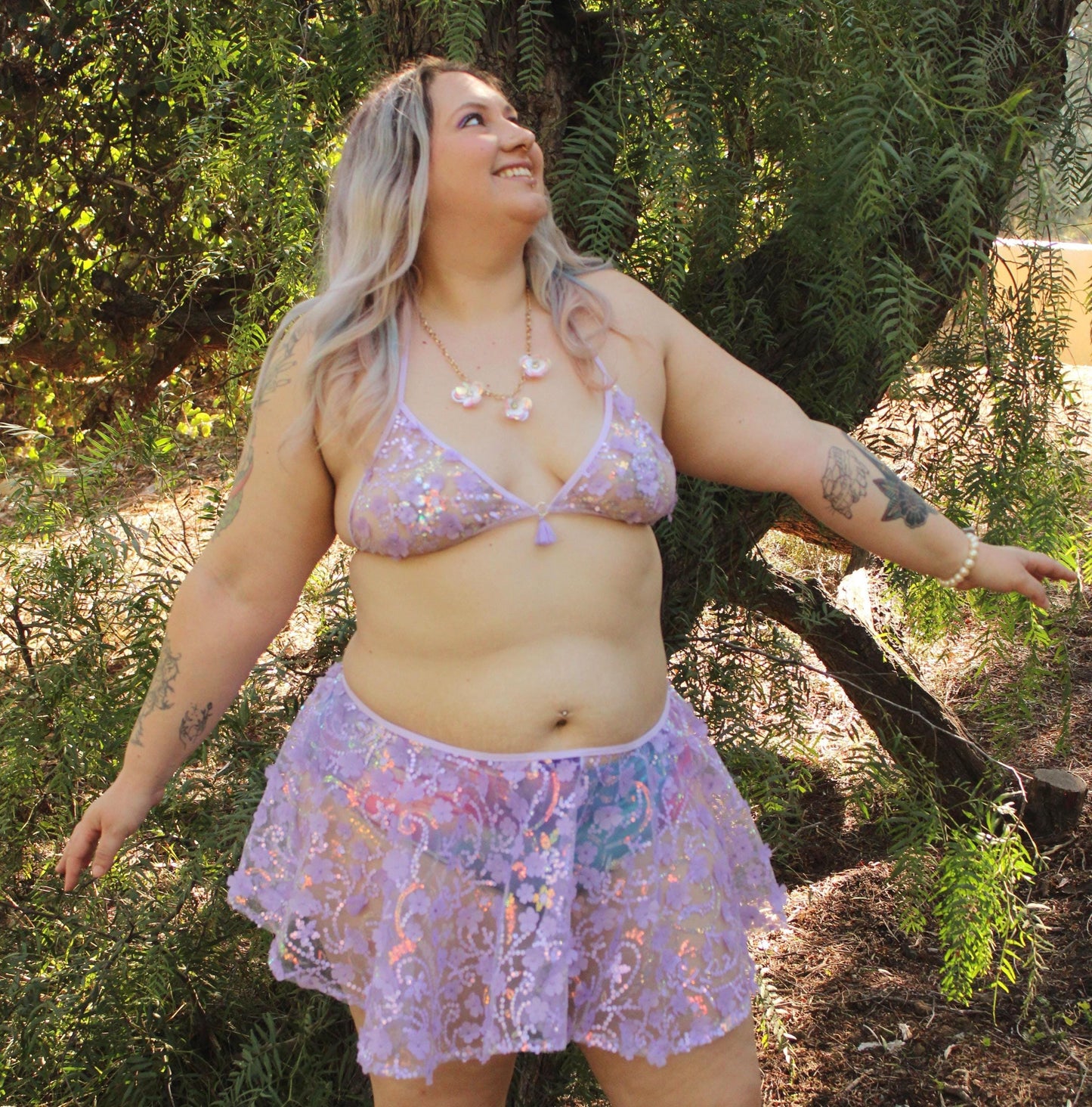Lavender Daisy Luxe 3-D Daises - Skirt