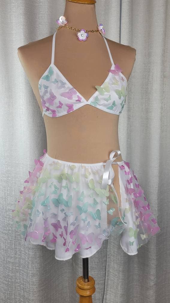 Rainbow Flutter 3D Butterfly Skirt