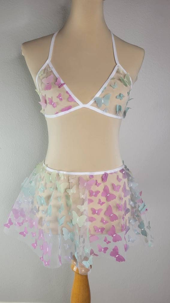 Rainbow Flutter 3D Butterfly Skirt
