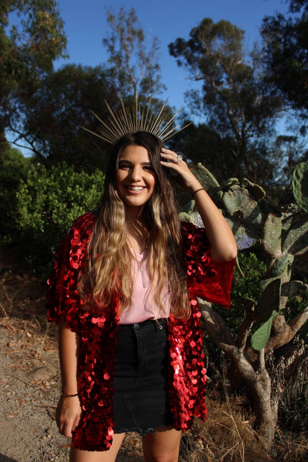 Red Planet Sequin Kimono