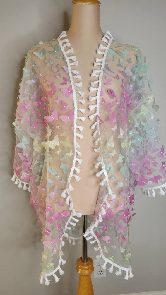 Rainbow Flutter Kimono
