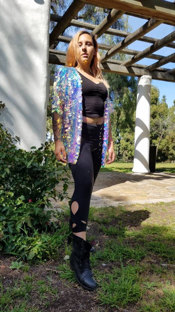 Pink Iridescent Sequin Kimono