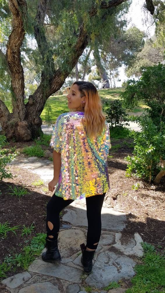 Holographic Dewdrops Sequin Kimono