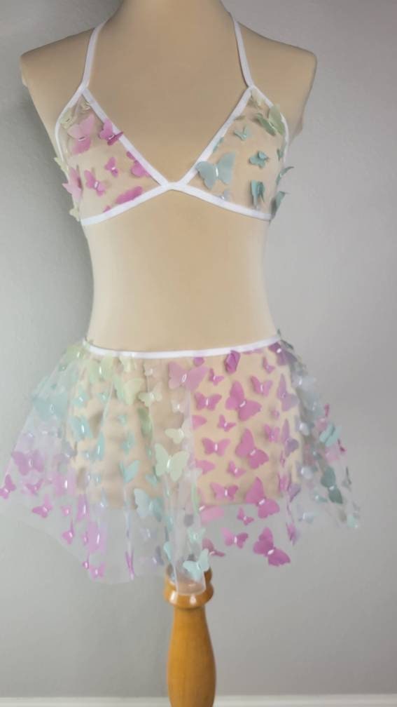 Rainbow Flutter 3D Butterfly Skirt
