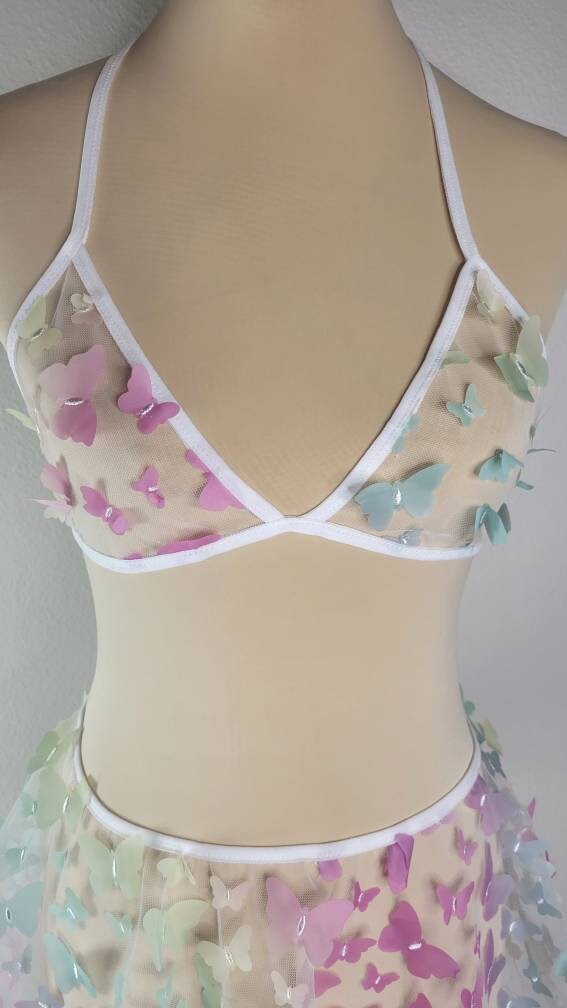 Rainbow Flutter 3D Butterfly Top