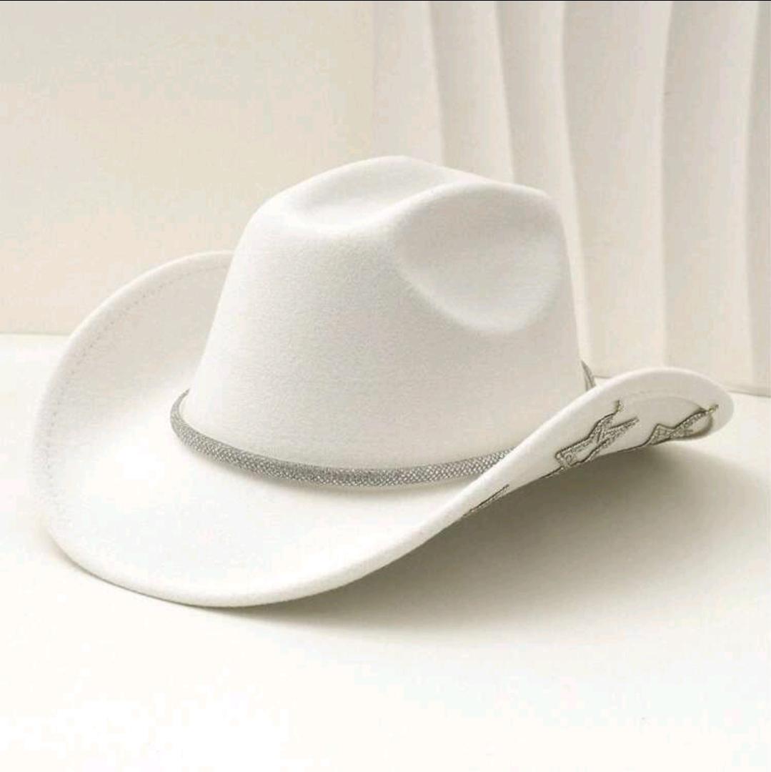 Felt Cowboy Cowgirl Hat with Rhinestone Band and Stars