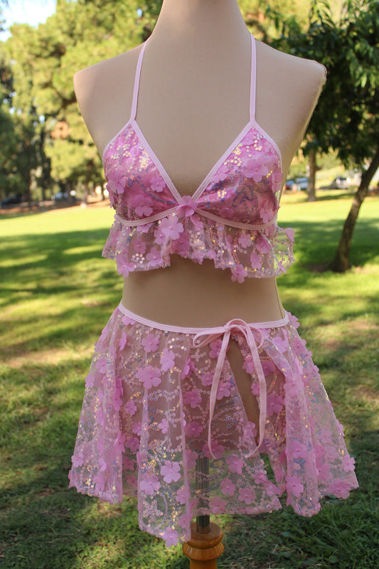 Flower FairyCore Pink Daisy - Skirt