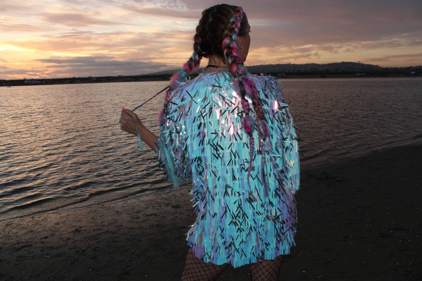 Moonbeam Sequin Kimono - Winter Icicles