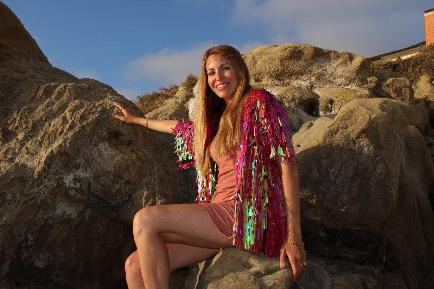 Red Tide Sequin Kimono