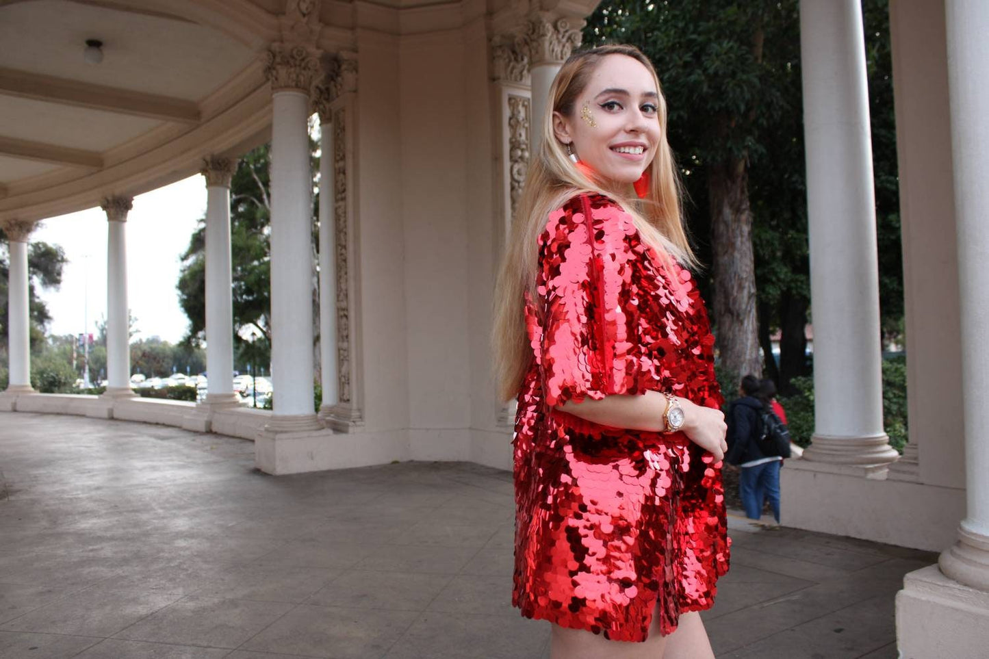 Red Planet Sequin Kimono