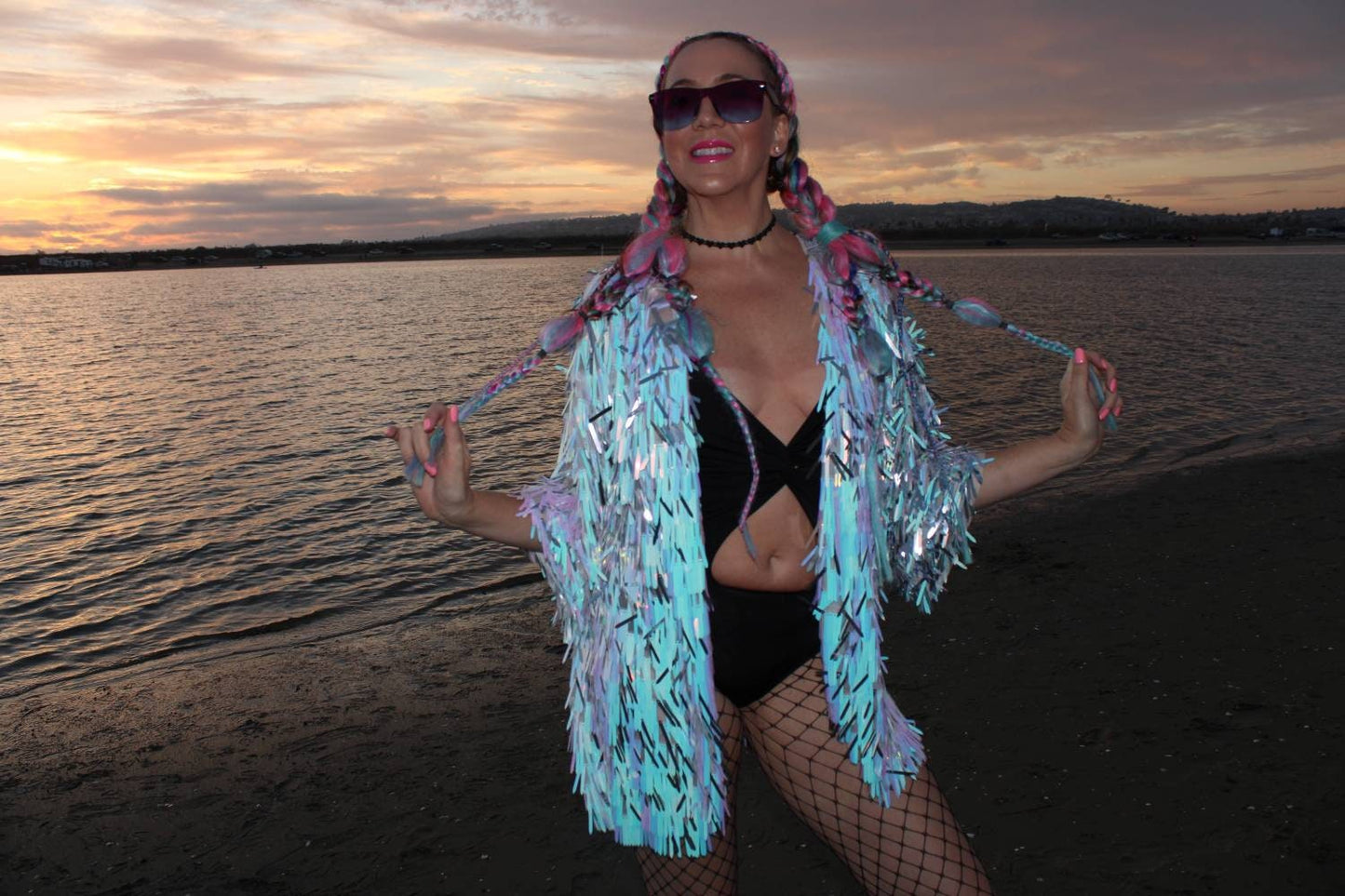 Moonbeam Sequin Kimono - Winter Icicles