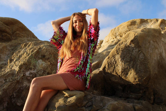 Red Tide Sequin Kimono