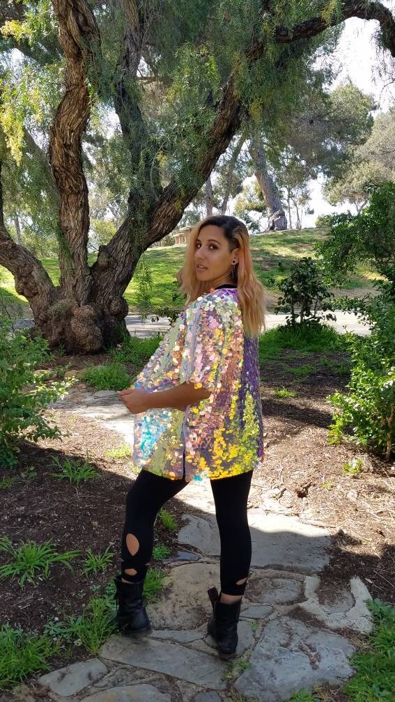 Holographic Dewdrops Sequin Kimono