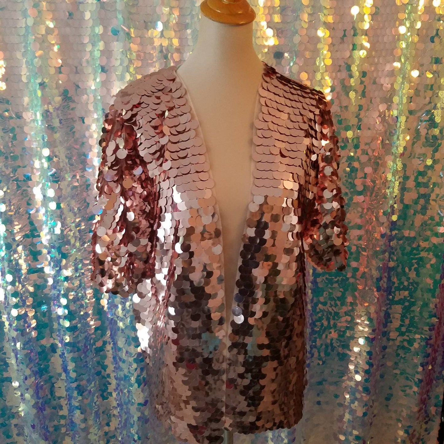 Golden Glamour Sequin Kimono
