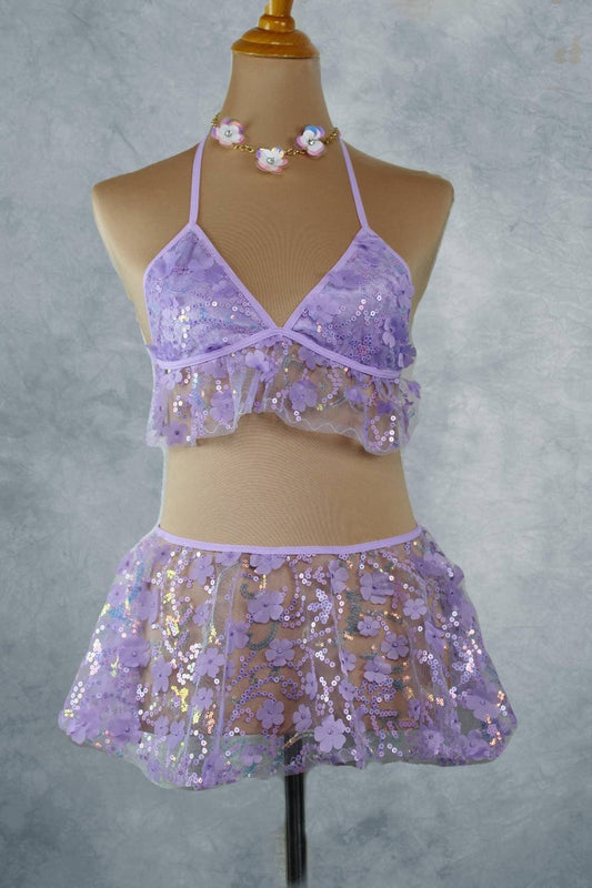 Lavender Daisy Luxe 3-D Daises - Skirt