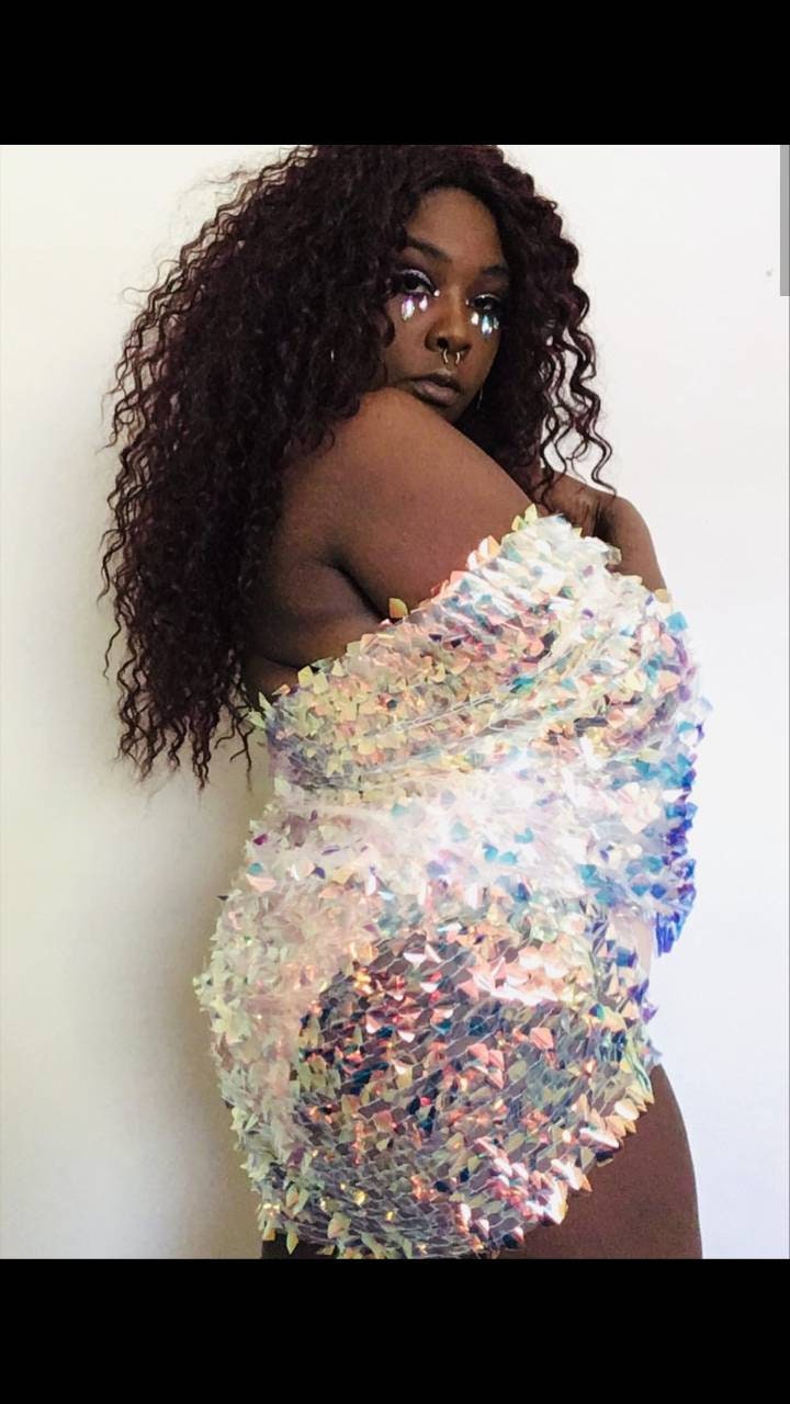 Curved Diamond Sequin Kimono