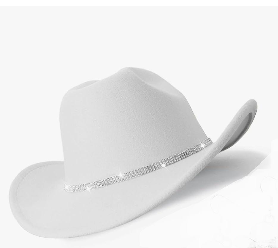 Cowboy Cowgirl Hat with Rhinestone Band