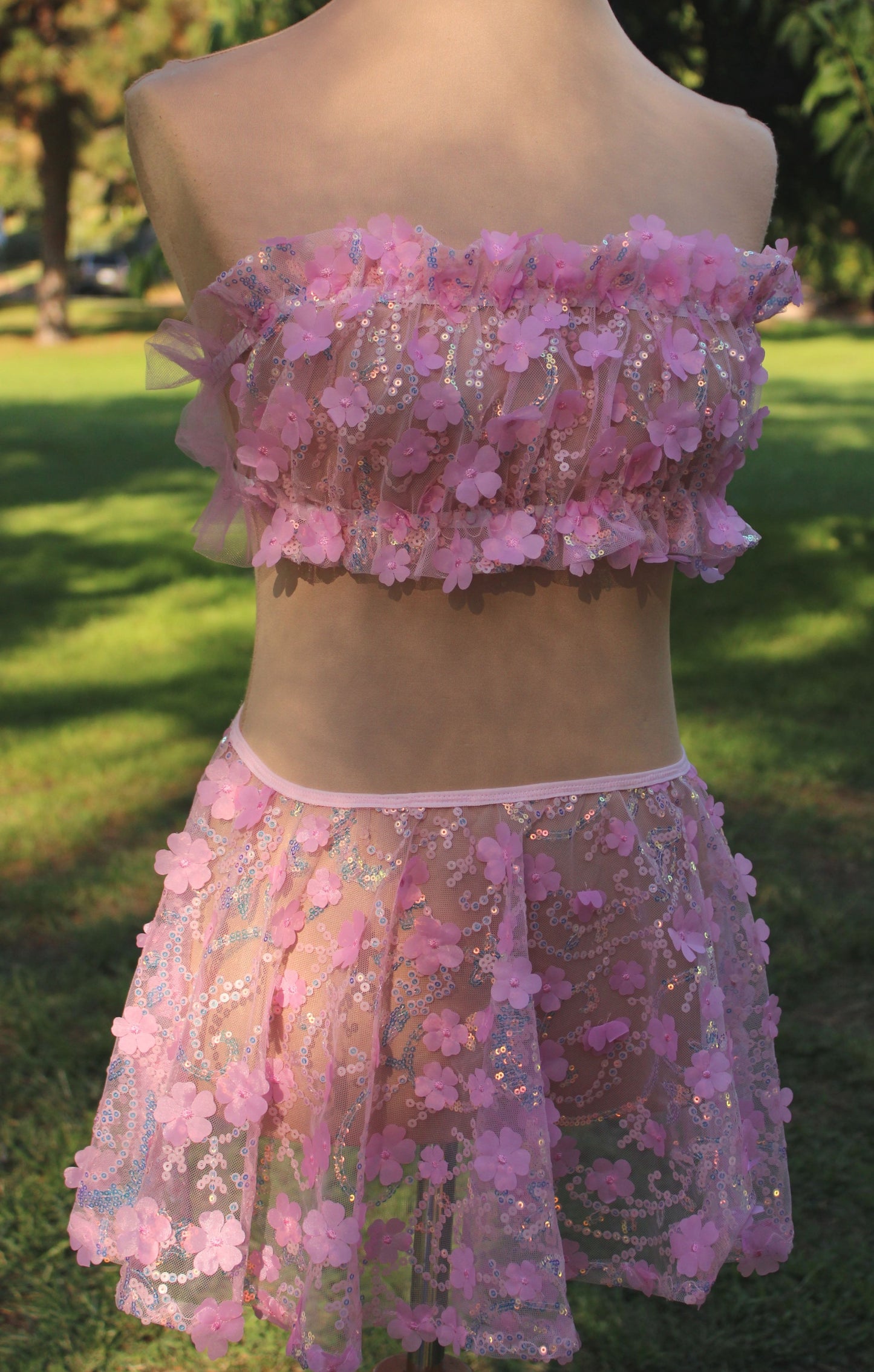 Ruffled Bandeau Top - Daisy Luxe Pink