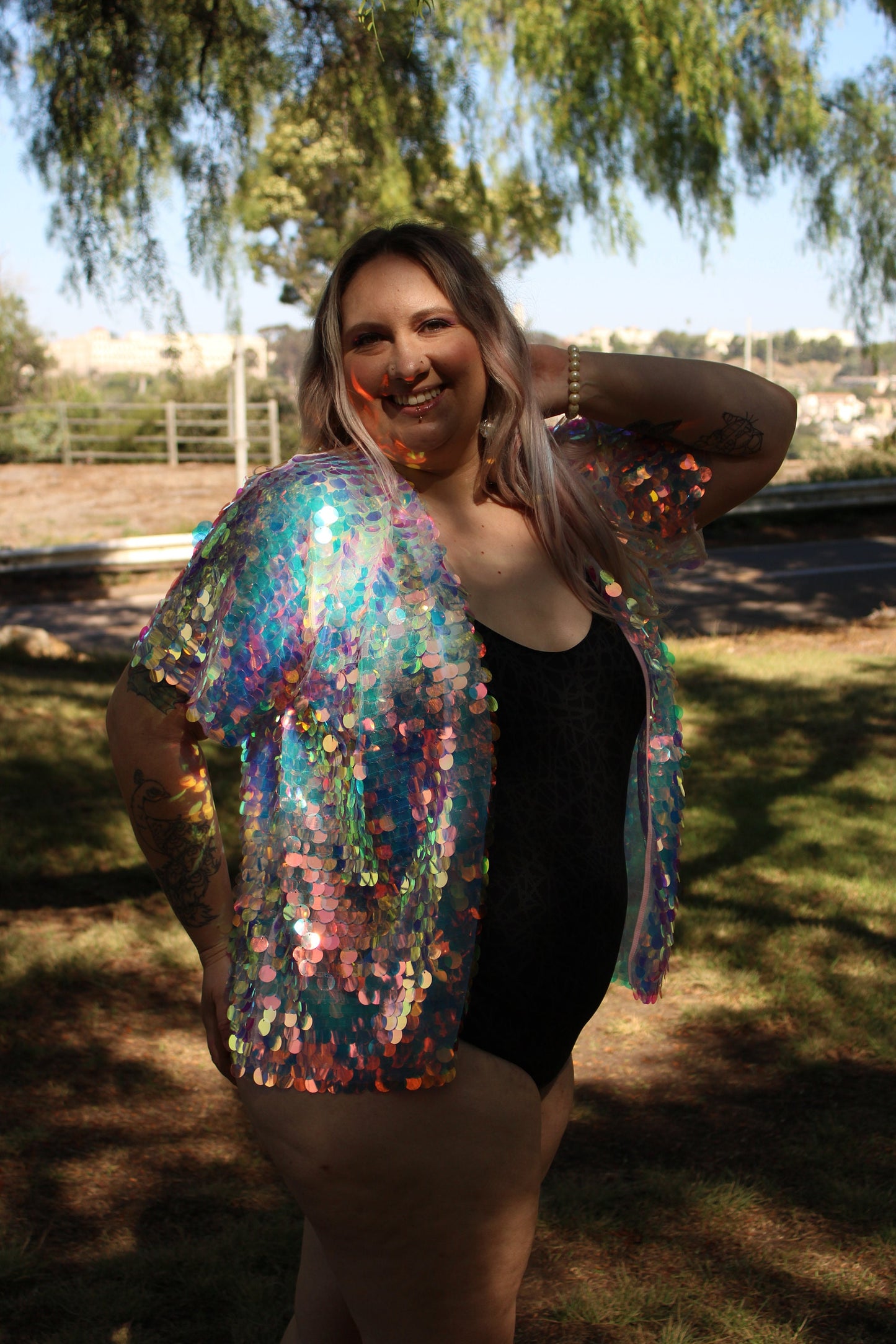 Moondrops Jumbo Sequin Kimono Jacket