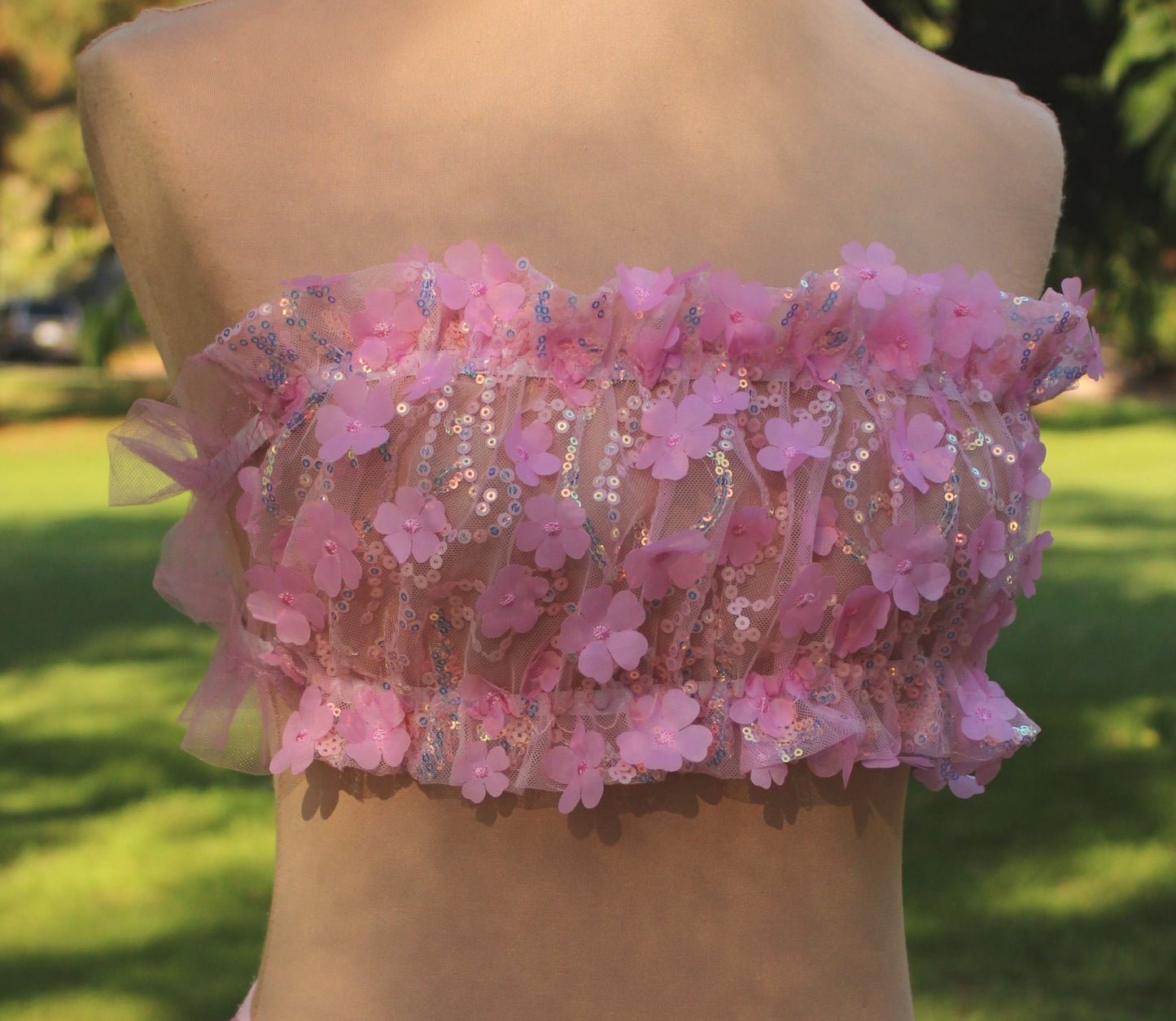 Ruffled Bandeau Top - Daisy Luxe Pink